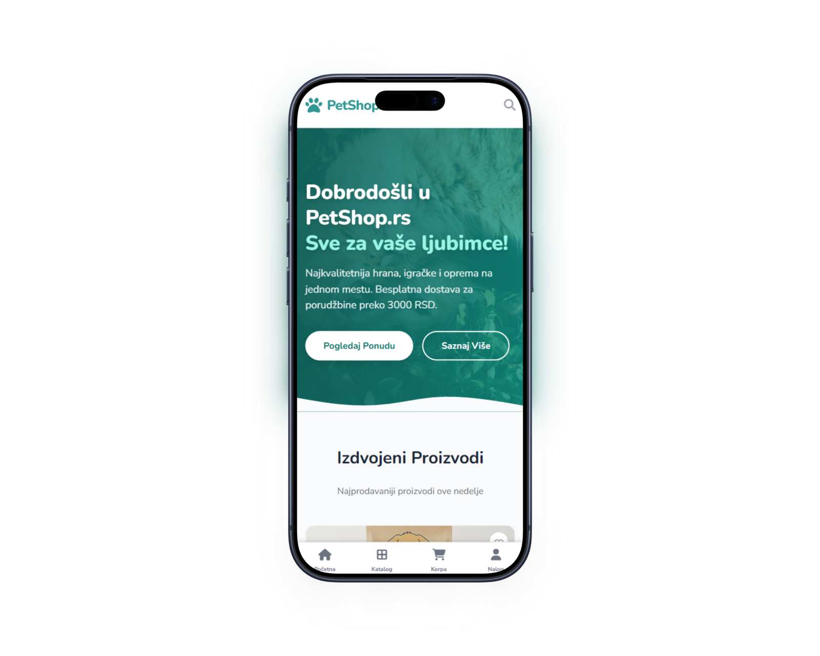 PetShop Mobile View